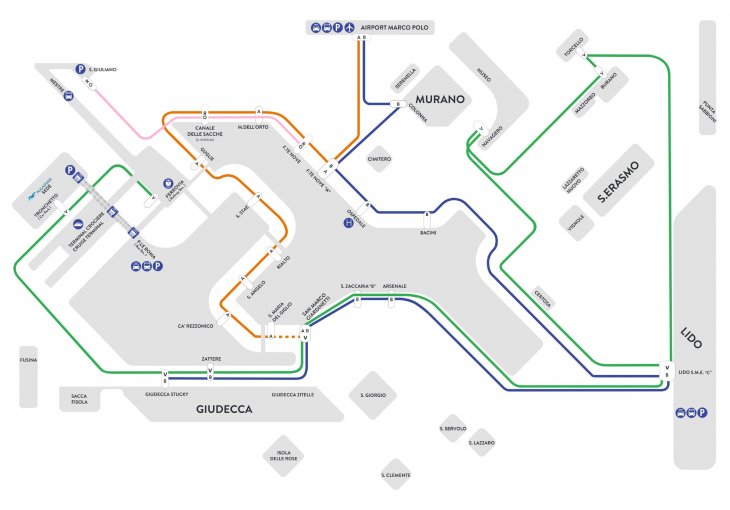 mappa linee alilaguna