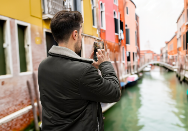 Man making photo in Venice